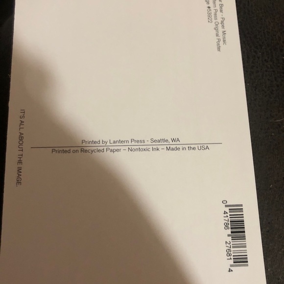 Lantern Press, Polar Bear, Paper Mosaic, Postcard - Picture 3 of 3